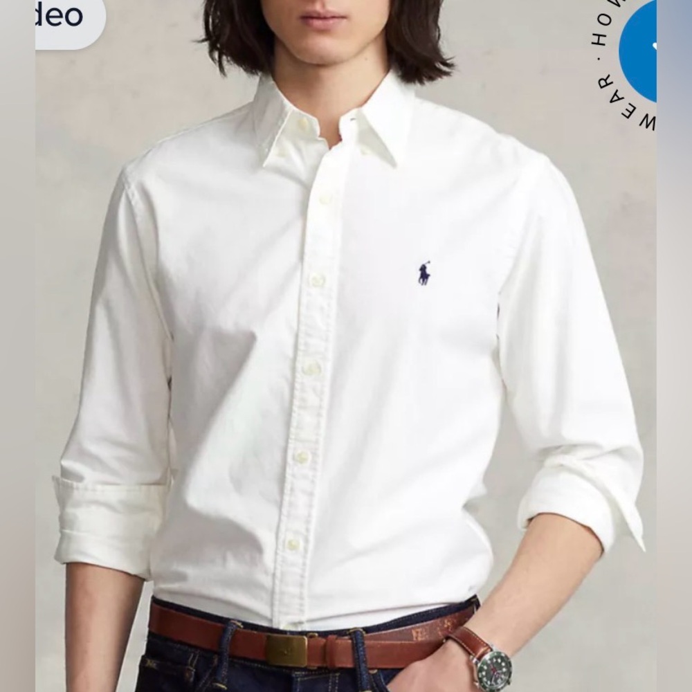Ralph Lauren Men's White Button-Down Shirt